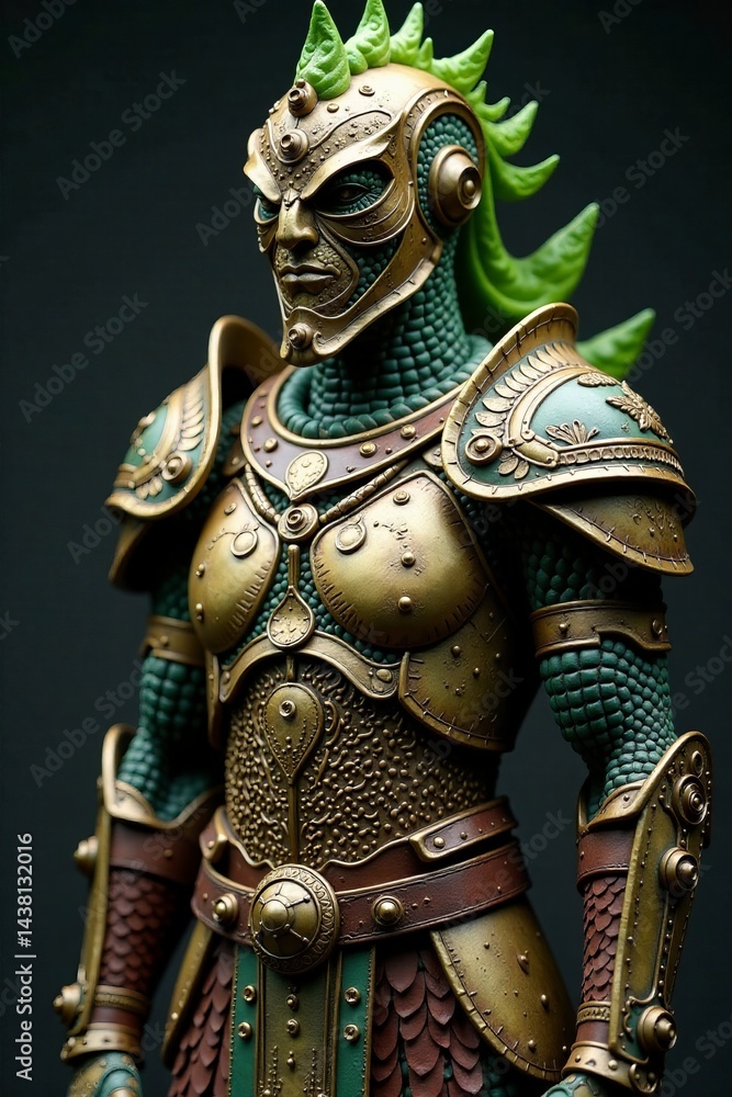 A stunning fantasy figure showcasing elaborate armor and vibrant colors. A stunning fantasy figure showcasing elaborate armor and vibrant colors.