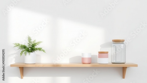 Wallpaper Mural Modern Shelf Decor with Fern Torontodigital.ca