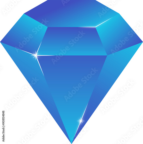 Sparkling Elegant Vector Blue Diamond