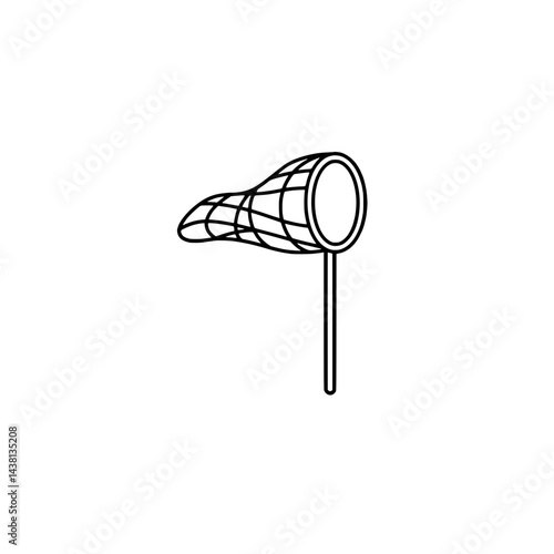 Icon of a butterfly net design for entomology and outdoor activities