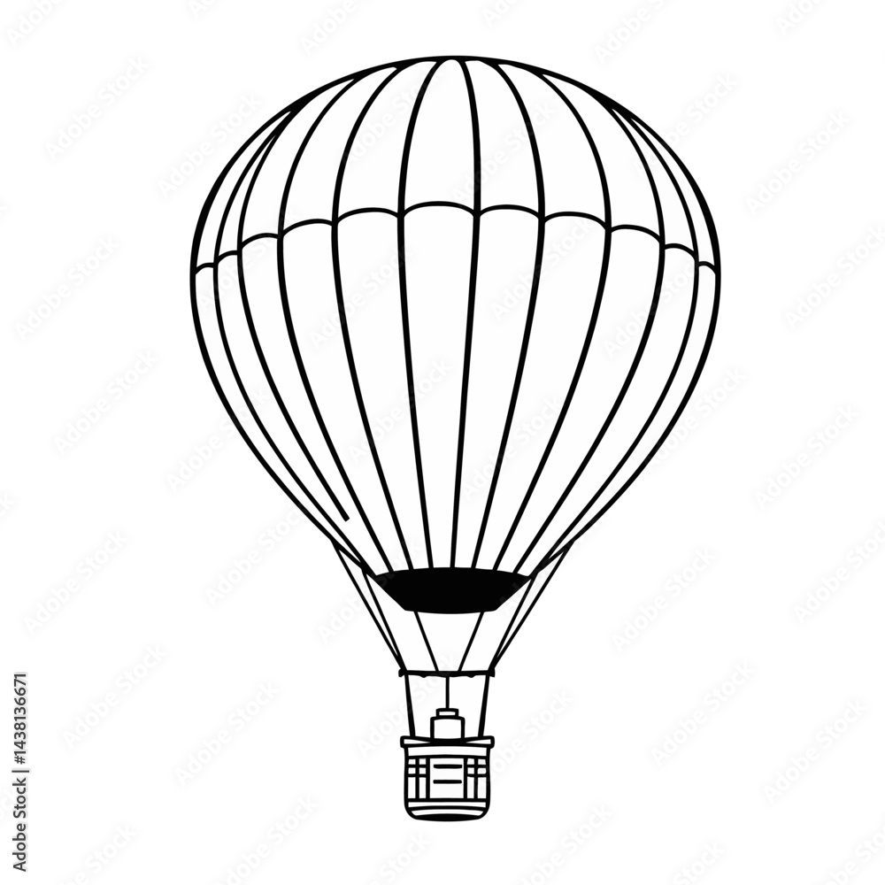 Obraz premium Hot Air Balloon Line Art Illustration
