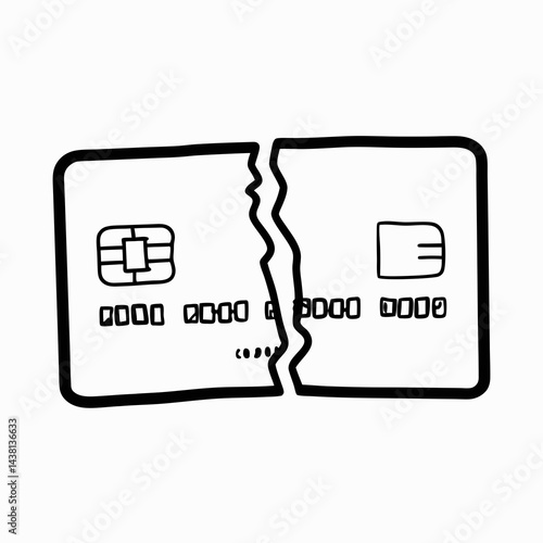  Broken credit card, symbolizing financial ruin, debt, credit crisis, economic collapse, financial hardship, bankruptcy, personal finance problems.