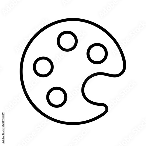 paint palette line art icon vector illustration