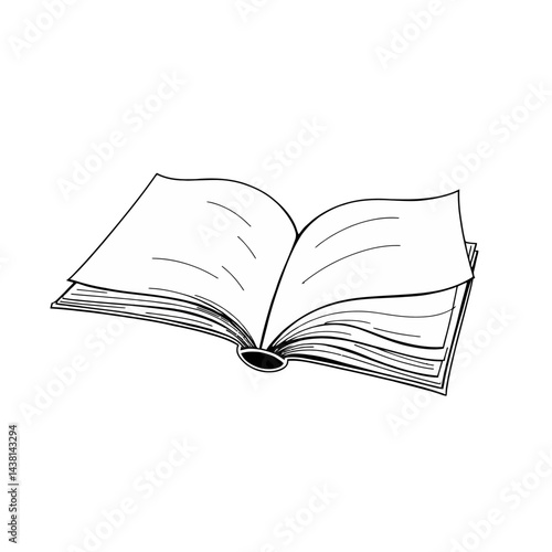 Open Book Hand Drawn Illustration