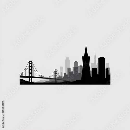 San Francisco Skyline Silhouette — West Coast Urban Vector Illustration