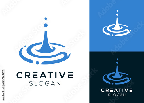 Abstract letter S logo design with water droplets for nature and water