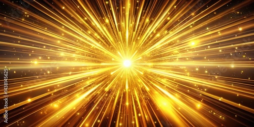 A mesmerizing display of golden light rays radiating outward from a central point  creating a dynamic and radiant visual effect.