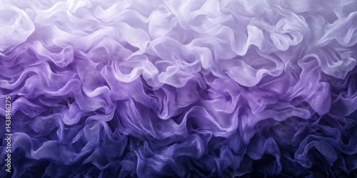 The image shows a close-up view of a fabric with an intricate, ruffled texture in shades of purple and lavender. The fabric appears to be fluffy and has a delicate appearance, with the ruffles