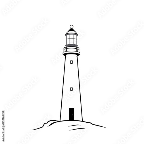 Lighthouse Illustration Black and White Design