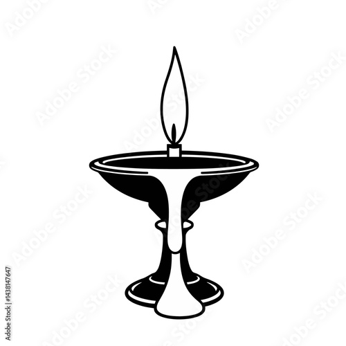 Lit Candle in a Ceremonial Stand