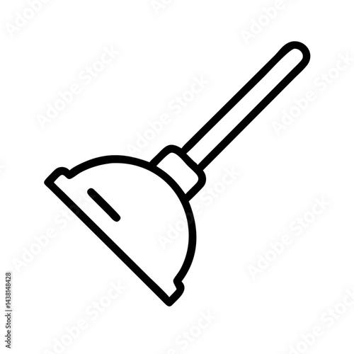 plunger line art icon vector illustration