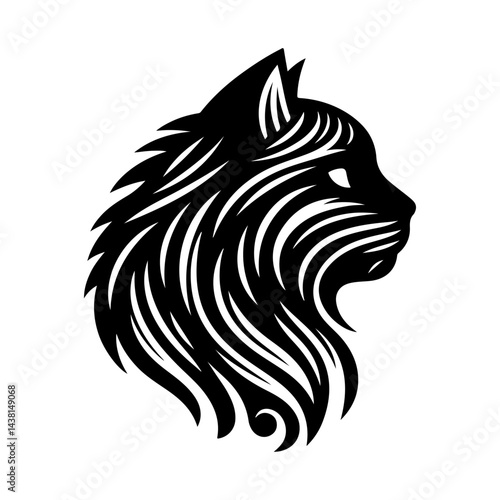 Tribal animal vector art shows a black silhouette design with a horse head and a lion head, a wild symbol