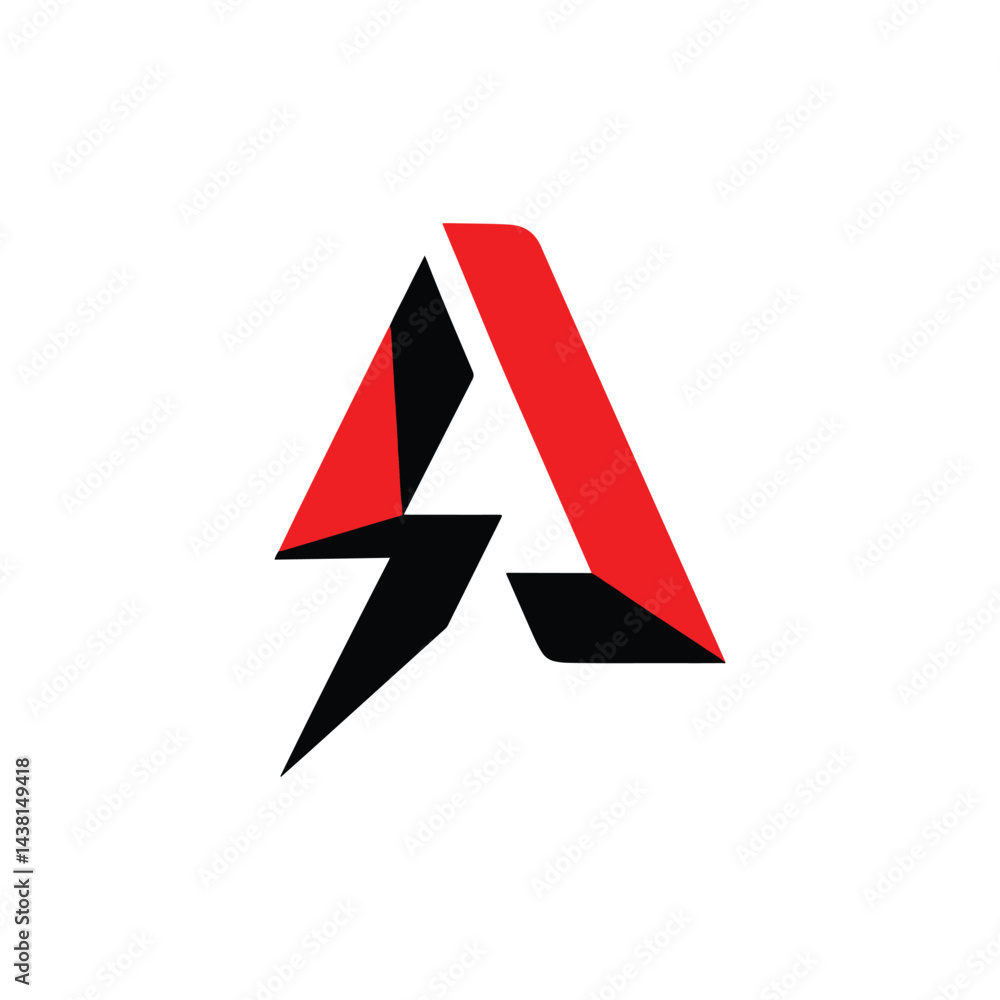 A Logo with Lightning Bolt and Letter A A Logo with Lightning Bolt and Letter A