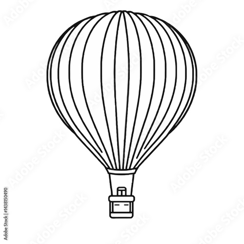 Simple Line Drawing of a Hot Air Balloon