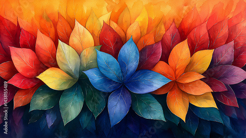Wallpaper Mural watercolor_floral_leaf_cluster, Torontodigital.ca