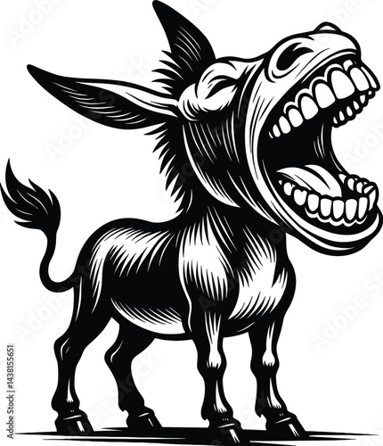 Wallpaper Mural Laughing Donkey Vector Silhouette, Funny Farm Animal Design, Cartoon Donkey Clipart, Happy Donkey Illustration, Laughing Mule Artwork, Hilarious Donkey Face, Rustic Donkey Cricut Design for T-Shirt Torontodigital.ca