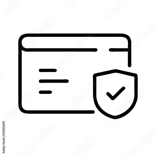 secure transaction line art icon vector illustration