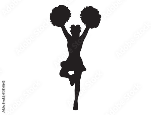 CHEERLEADER SILHOUETTE WHITE BACKGROUND