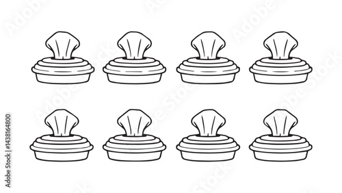 Disinfectant wipes line art