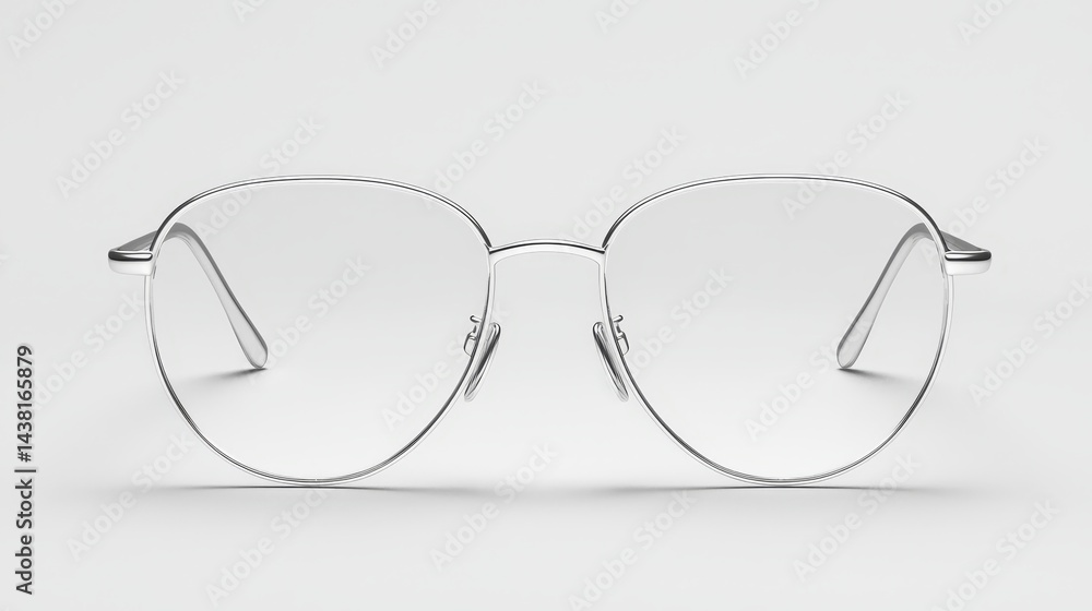 Fototapeta premium Classic clear framed metal glasses timeless eyewear choice for enhanced vision and style