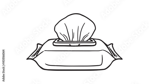 Disinfectant wipes line art