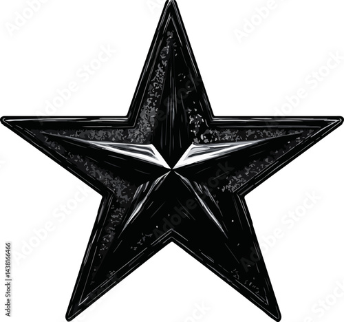 3d black star design