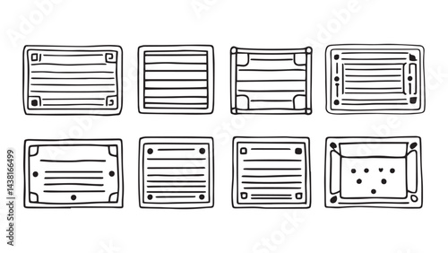 Doormat set line art