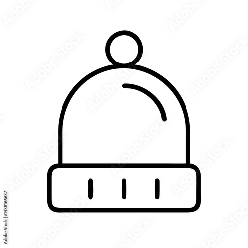 beanie line art icon vector illustration