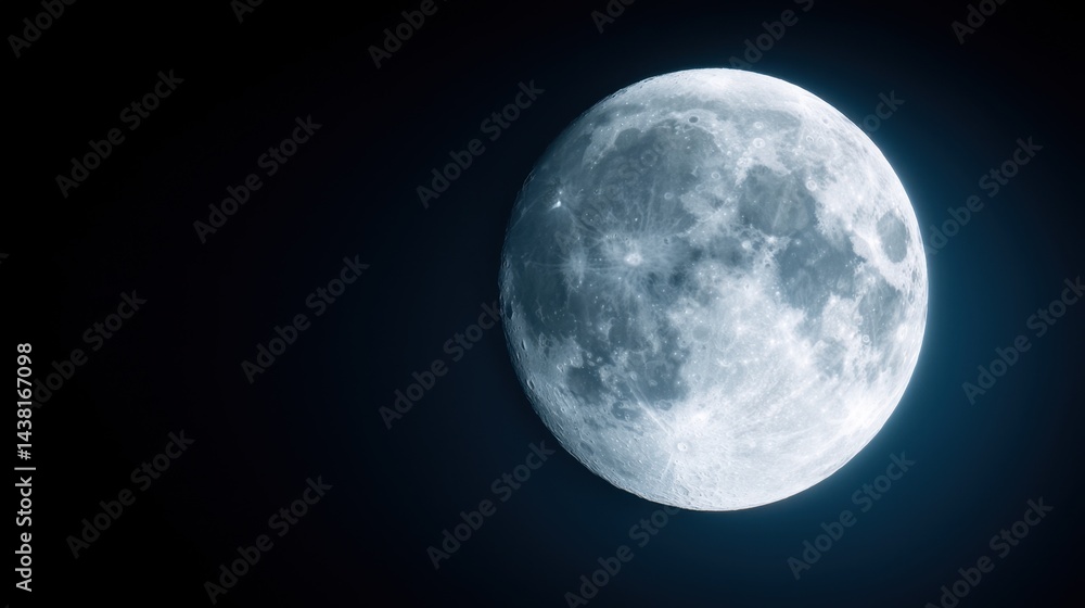 A full moon in the night sky with a black background A full moon in the night sky with a black background