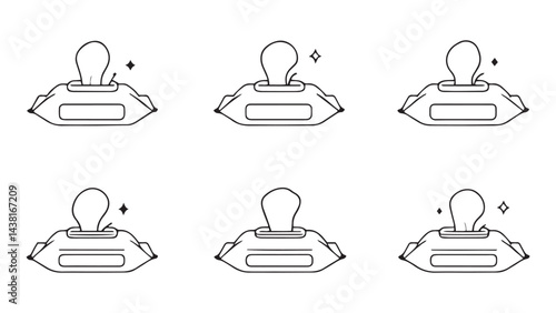 Disinfectant wipes line art