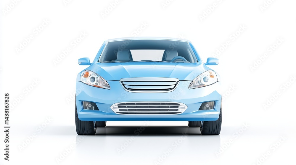 Studio shot of vibrant blue car on pristine white background showcase of automotive design Studio shot of vibrant blue car on pristine white background showcase of automotive design