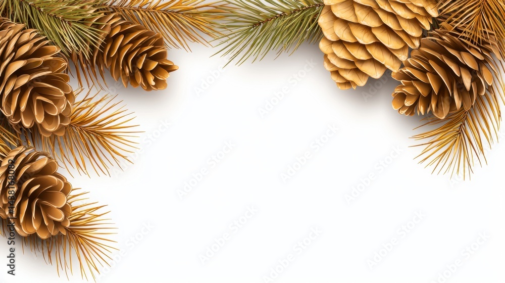 Fototapeta premium A bunch of pine cones on a white background