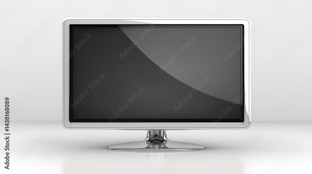 Clean minimalist workspace computer monitor with blank screen for design mockup Clean minimalist workspace computer monitor with blank screen for design mockup
