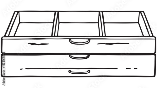 Drawer organizers set line art