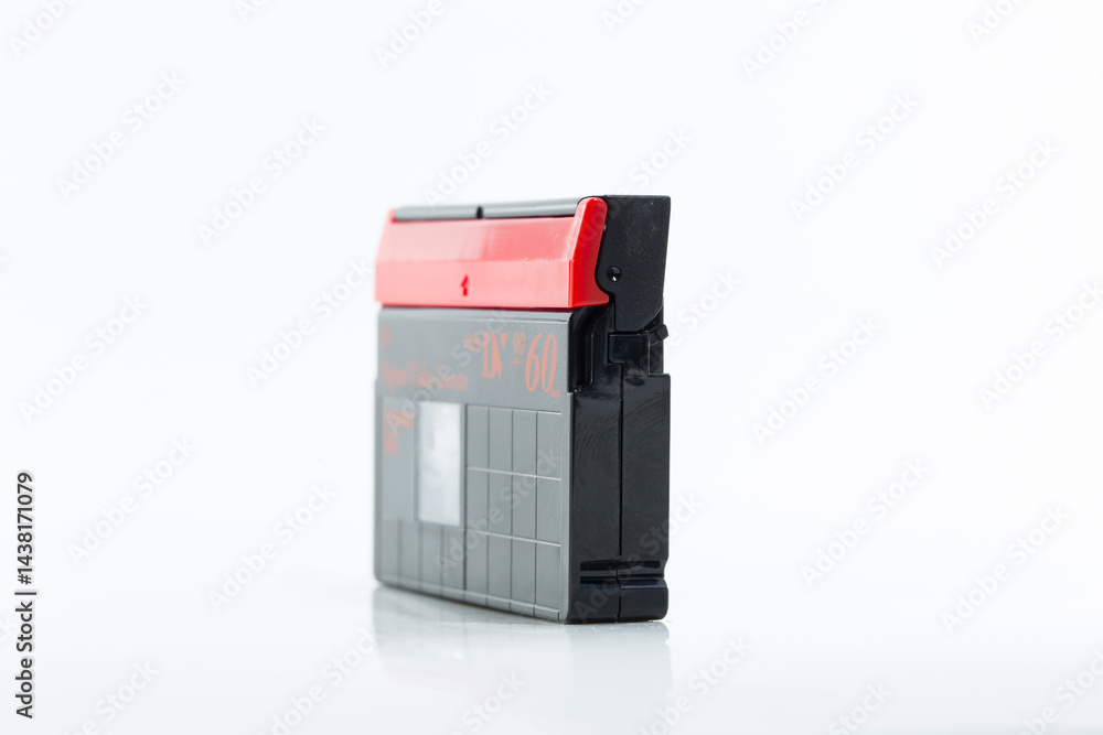 Mini DV cassette tape isolated on white background