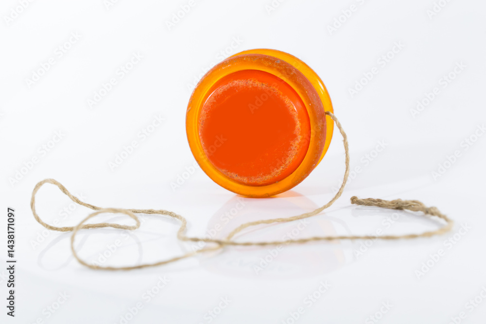 old yoyo orange isolated on white background