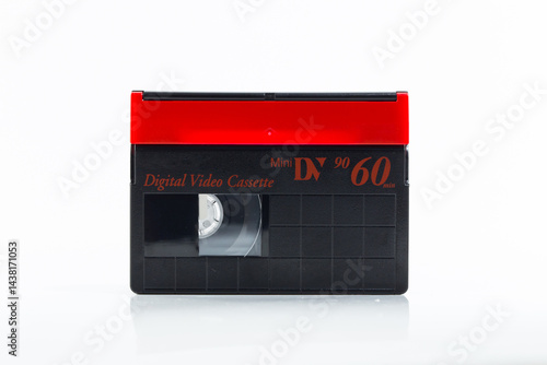 Obraz na płótnie Mini DV cassette tape isolated on white background w salonie