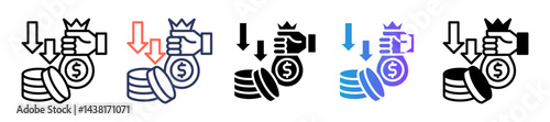 Cost Reduction multiple icon
