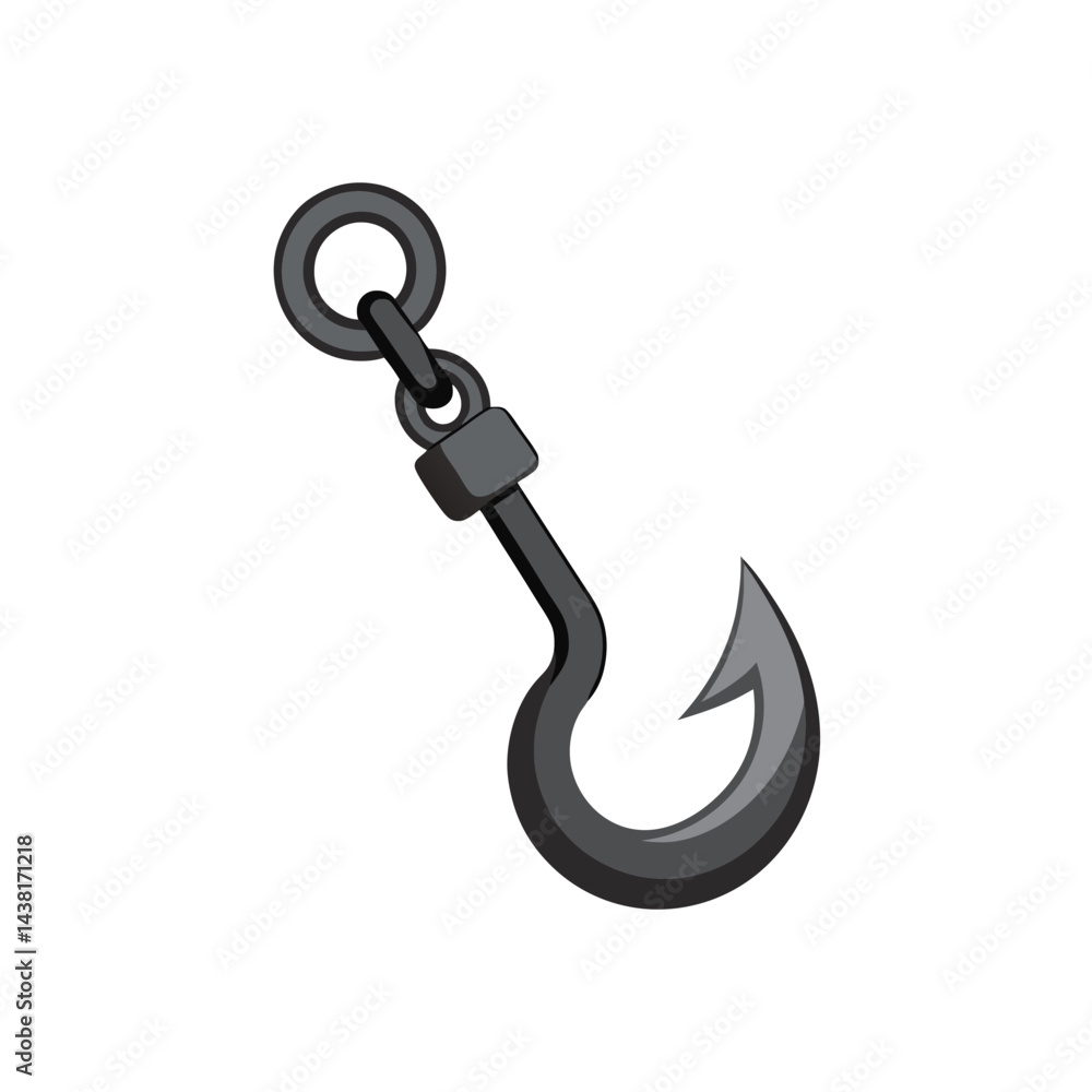 hook silhouette vector illustration isolated on white background hook silhouette vector illustration isolated on white background