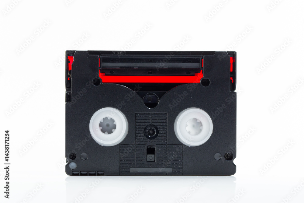 Mini DV cassette tape isolated on white background