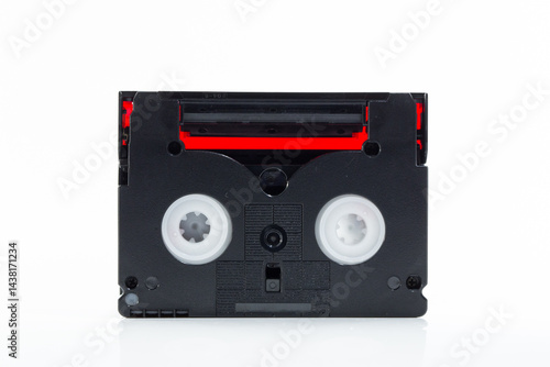 Obraz na płótnie Mini DV cassette tape isolated on white background w salonie