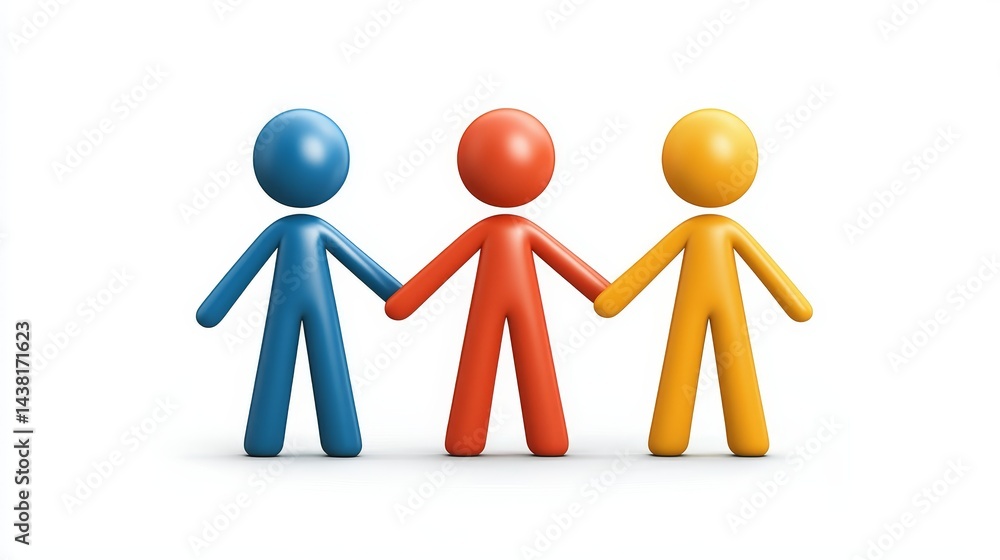 Three people holding hands symbol of unity connection and support Three people holding hands symbol of unity connection and support