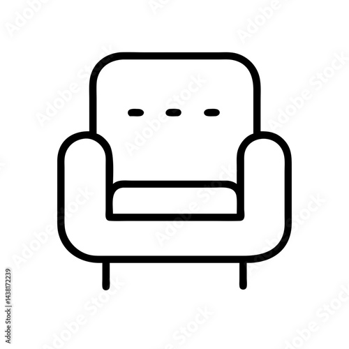 recliner line art icon vector illustration