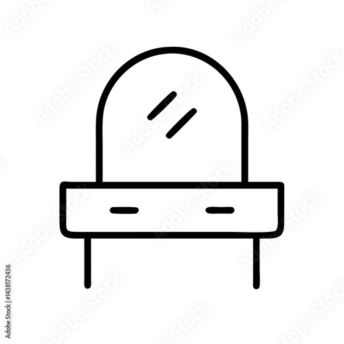 vanity table line art icon vector illustration