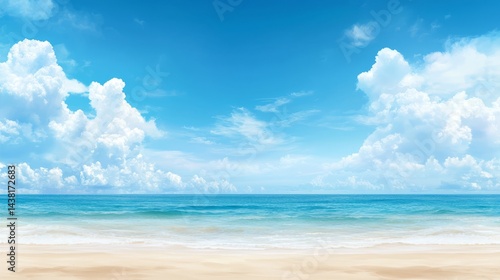 Wallpaper Mural Breathtaking beach vista azure sky meets pristine white sand and gentle waves scenic Torontodigital.ca