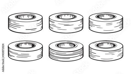 Duct tape set line art
