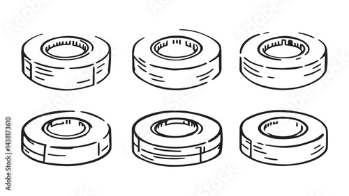 Duct tape set line art