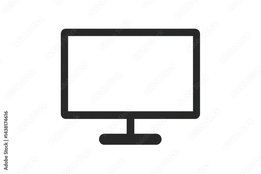 Simple monitor icon with a rectangular screen and a stand. Simple monitor icon with a rectangular screen and a stand.