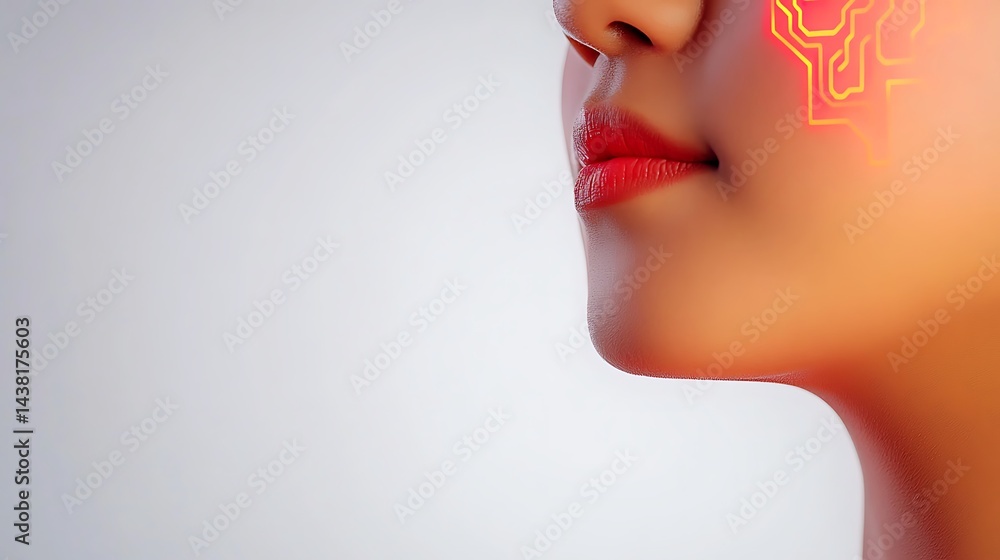 Glowing circuitry face Glowing circuitry face