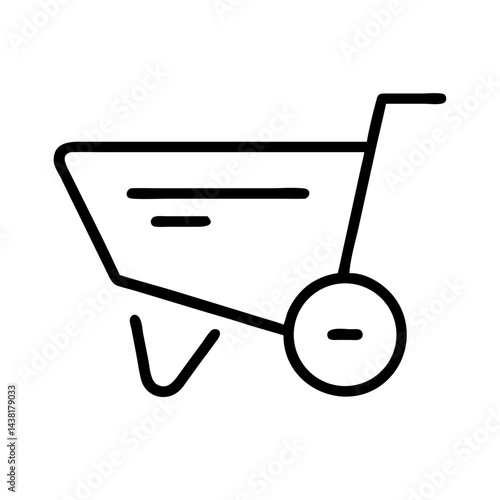 wheelbarrow line art icon vector illustration